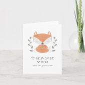 Cute Fox Cub Rustic Woodland Baby shower Hartelijk Bedankkaart (Voorkant)
