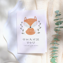 Cute Fox Cub Rustic Woodland Baby shower Hartelijk Bedankkaart