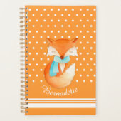 Cute fox cub wintersjasje genaamd sinaasappel planner (Voorkant)