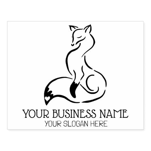 Cute Fox Custom Business, groot Rubberstempel (Afrduk)