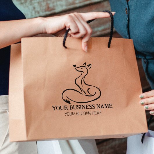 Cute Fox Custom Business, groot Rubberstempel