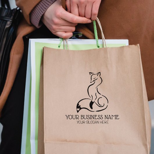 Cute Fox Custom Business, groot Rubberstempel