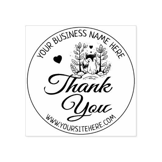 Cute Fox Custom Business Hartelijk dank, Rubber St Rubberstempel (Afrduk)