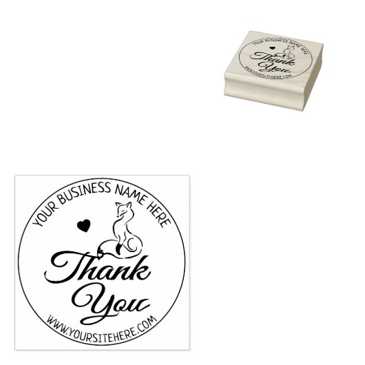 Cute Fox Custom Business Hartelijk dank Rubberstempel (Gestempeld)