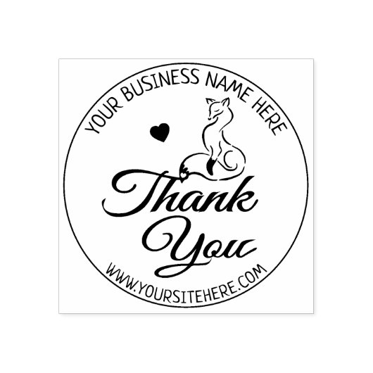 Cute Fox Custom Business Hartelijk dank Rubberstempel (Afrduk)