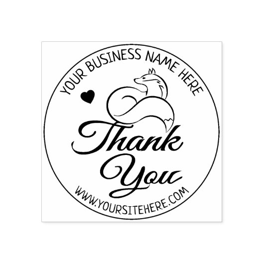 Cute Fox Custom Business Hartelijk dank Rubberstempel (Afrduk)