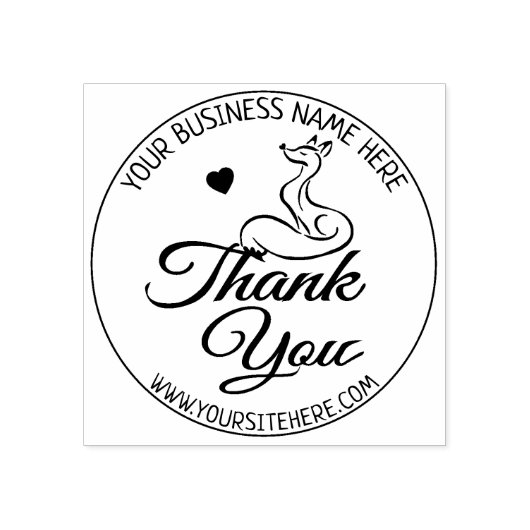 Cute Fox Custom Business Hartelijk dank Rubberstempel (Afrduk)