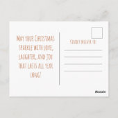 Cute fox decorating a small Christmas tree,  Briefkaart (Achterkant)