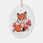Cute Fox Design – Adorable & Whimsical Artwork  Keramisch Ornament (Rechts)