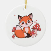 Cute Fox Design – Adorable & Whimsical Artwork  Keramisch Ornament (Voorkant)