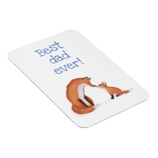Cute fox en cub 'Best Dad ever' magnet Magneet (Rechterzijde)