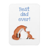 Cute fox en cub 'Best Dad ever' magnet Magneet (Verticaal)