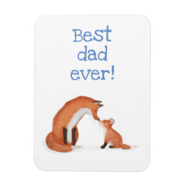 Cute fox en cub 'Best Dad ever' magnet Magneet