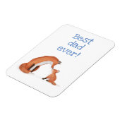 Cute fox en cub 'Best Dad ever' magnet Magneet (Linkerzijde)