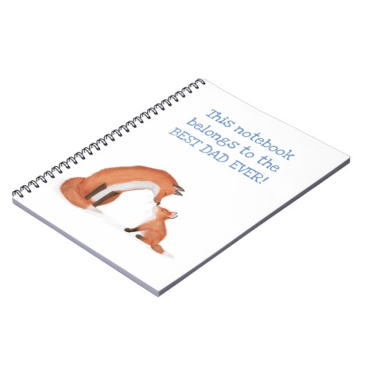 Cute fox en cub 'Best Dad Ever' notitieboek (Linkerzijde)