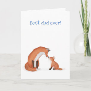 Cute fox- en cub-Vaderdag-kaart Kaart