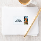 Cute Fox en Full Moon Woodland Address Etiket (Insitu)