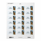 Cute Fox en Full Moon Woodland Address Etiket (Full Sheet)