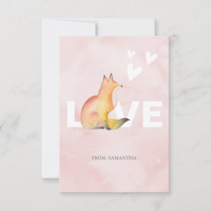 Cute Fox en Hearts Classroom Valentijn Card