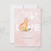 Cute Fox en Hearts Classroom Valentijn Card (Voorkant)