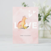 Cute Fox en Hearts Classroom Valentijn Card (Staand voorkant)