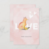Cute Fox en Hearts Classroom Valentijn Card (Voorkant / Achterkant)