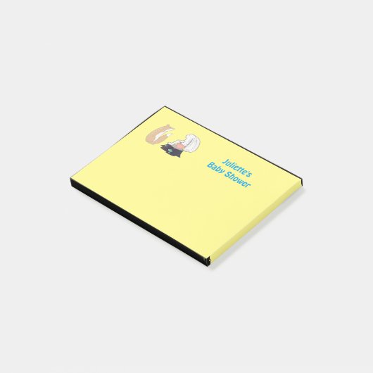 Cute Fox en Rabbit Baby shower Post-it® Notes (Schuin)