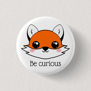 Cute Fox Face is nieuwsgierig Ronde Button 3,2 Cm