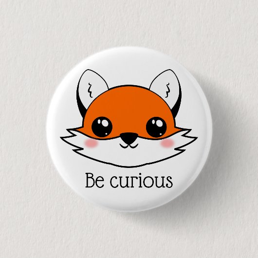 Cute Fox Face is nieuwsgierig Ronde Button 3,2 Cm (Voorkant)