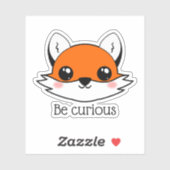 Cute Fox Face is nieuwsgierig Sticker (Vel)