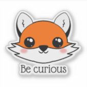Cute Fox Face is nieuwsgierig Sticker (Voorkant)