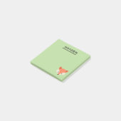 Cute Fox Face on Green Personalized Post-it® Notes (Schuin)