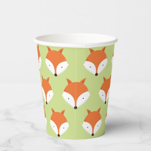 Cute Fox Face Pattern Papieren Bekers (Rechts)
