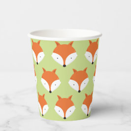 Cute Fox Face Pattern Papieren Bekers