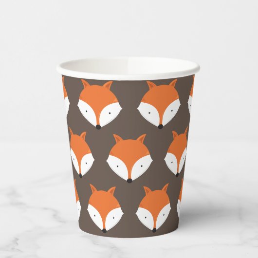 Cute Fox Face Pattern Papieren Bekers (Links)