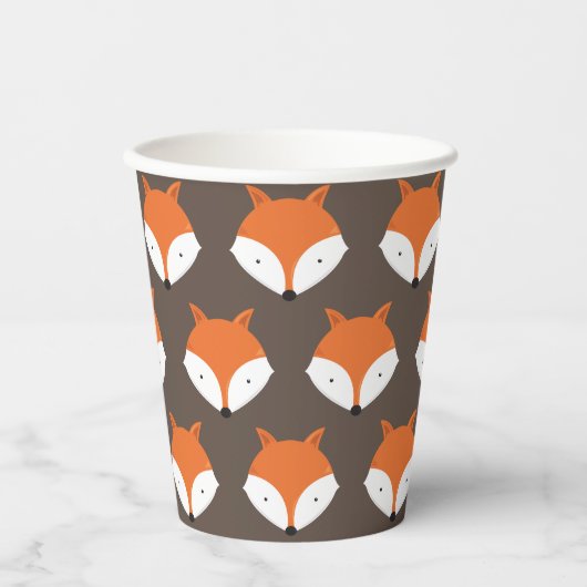 Cute Fox Face Pattern Papieren Bekers (Voorkant)