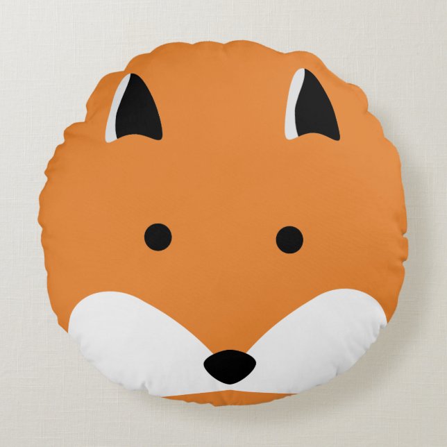 Cute Fox Face Pillow Rond Kussen (Voorkant)