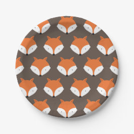 Cute Fox Face Woodland Animal Papieren Bordje