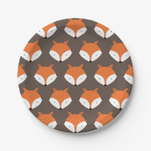Cute Fox Face Woodland Animal Papieren Bordje