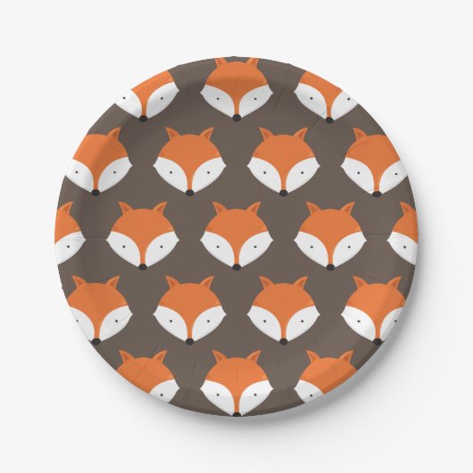 Cute Fox Face Woodland Animal Papieren Bordje (Voorkant)