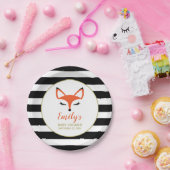 Cute Fox Face Woodland Baby shower Papieren Bordje (Feest)