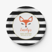 Cute Fox Face Woodland Baby shower Papieren Bordje (Voorkant)
