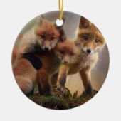 Cute Fox Family Keramisch Ornament (Voorkant)