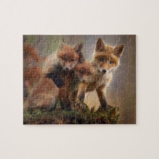 Cute Fox Family Legpuzzel (Horizontaal)
