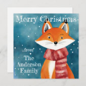 Cute Fox Feestdagenkaart (Voorkant / Achterkant)