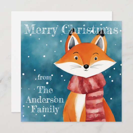 Cute Fox Feestdagenkaart (Voorkant / Achterkant)