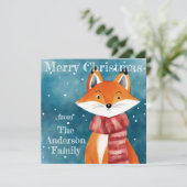 Cute Fox Feestdagenkaart (Staand voorkant)