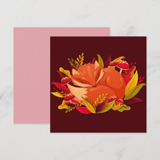 Cute Fox Feestdagenkaart (Voorkant / Achterkant)