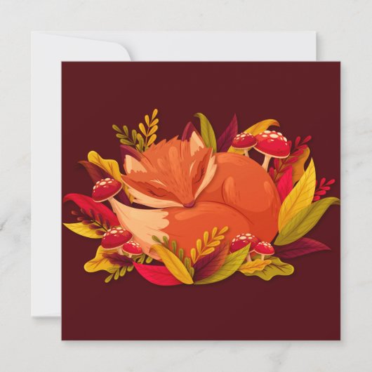 Cute Fox Feestdagenkaart (Voorkant)