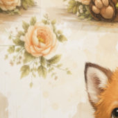 Cute Fox Flower Pattern Wallpaper Nursery Behang (Zoom)
